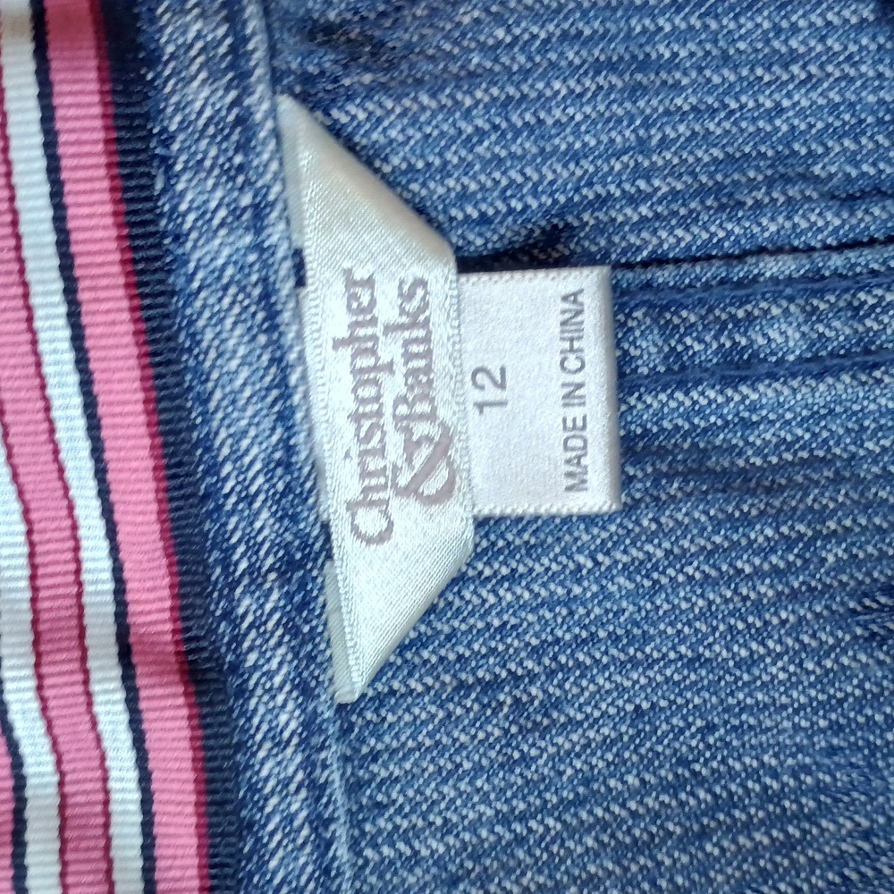 Christopher & Banks Button-Front Denim Skirt Size 12 - Picture 3 of 7